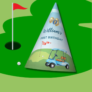 Hole In One Boy Golf Par-tee 1st Birthday  Party Hat