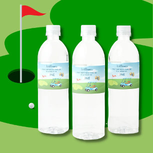 Hole In One Boy Golf Par-tee 1st Birthday  Water Bottle Label