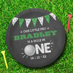 Hole In One Boys Golf 1st Birthday Par-tee Paper Plate<br><div class="desc">Celebrate in style with these trendy 1st birthday party paper plates. The design is easy to personalise with your own wording and your family and friends will be thrilled when they see these fabulous party plates. Matching party items can be found in the collection.</div>