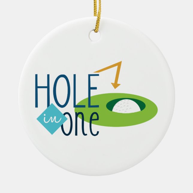 Hole in One Ceramic Ornament (Front)