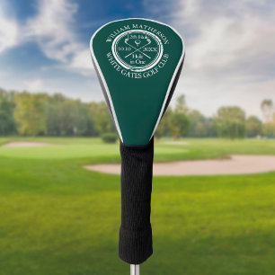 Hole in One Classic Emerald Green Personalised Golf Head Cover