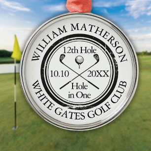 Hole in One Classic Personalised Golf Metal Ornament
