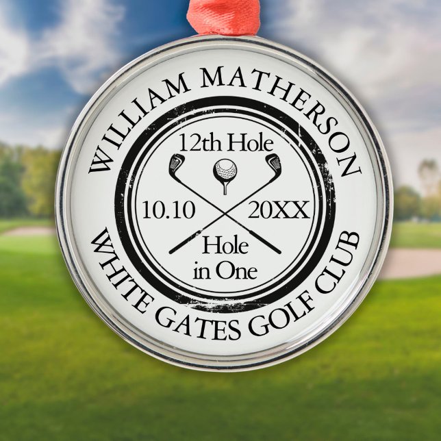 Hole in One Classic Personalised Golf Metal Ornament (Creator Uploaded)