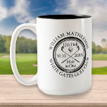 Hole in One Classic Personalised Golf Two-Tone Coffee Mug<br><div class="desc">Personalise the name,  location hole number and date to create a great golf keepsake to celebrate that fantastic hole in one. Designed by Thisisnotme©</div>
