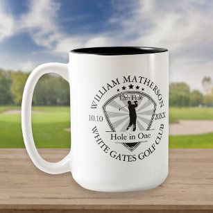 Hole in One Classic Personalised Stylish Golf Two-Tone Coffee Mug