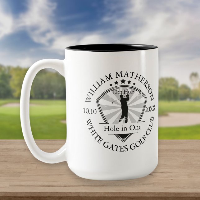 Hole in One Classic Personalised Stylish Golf Two-Tone Coffee Mug (Creator Uploaded)