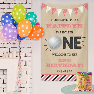 Hole In One Girls Golf 1st Birthday Par-tee Banner
