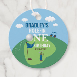 Hole In One Golf 1st Birthday Favour Tags
