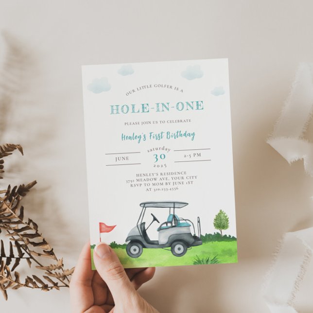 Hole-In-One Golf 1st Birthday Invitation (Creator Uploaded)