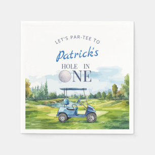 Hole In One Golf 1st Birthday Napkin