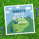 Hole In One Golf 1st Birthday Napkin<br><div class="desc">Celebrate in style with these fun and very trendy 1st birthday napkins. The design is easy to personalise with your special event wording and your guests will be thrilled when they see these fabulous napkins. Matching items can be found in the collection.</div>
