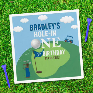 Hole In One Golf 1st Birthday Napkin