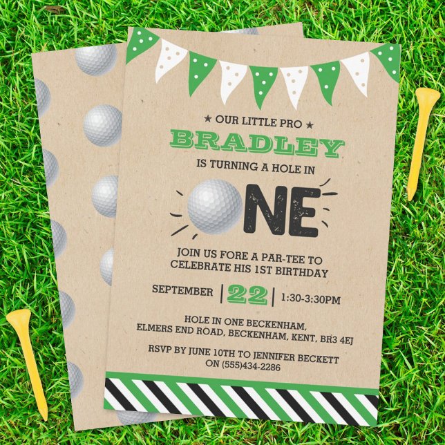 Hole In One | Golf 1st Birthday Par-tee Invitation (Creator Uploaded)