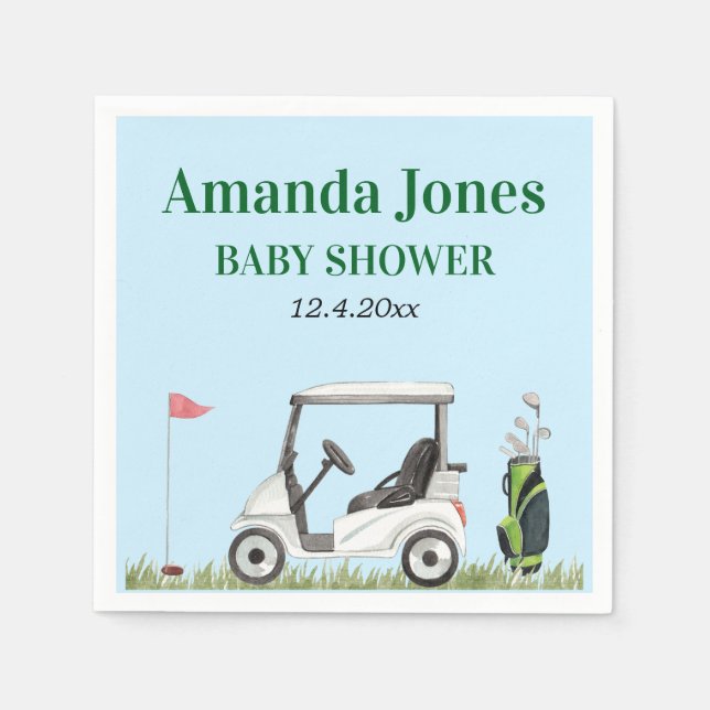 Hole In One Golf Baby Shower  Napkin (Front)