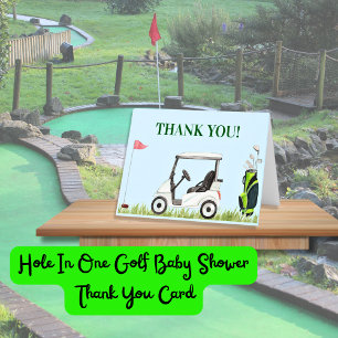 Hole In One Golf Baby Shower  Thank You Card