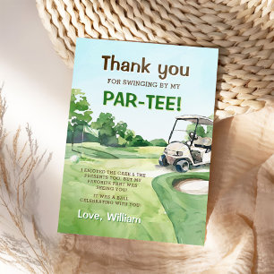 Hole In One Golf Birthday Par-Tee Thank You Card