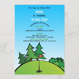 Hole in One Golf Birthday Party Invitation