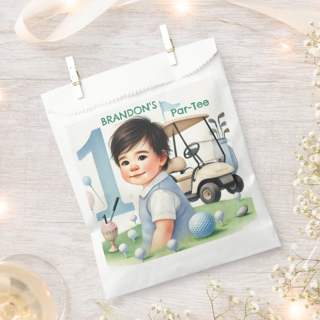 Hole in One Golf Boy 1st Par-tee Birthday Favour Bag (Clipped)