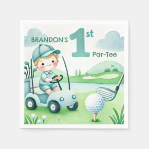 Hole in One Golf Boy 1st Par-tee Birthday Napkin