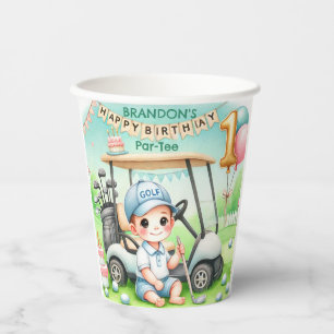 Hole in One Golf Boy 1st Par-tee Birthday Paper Cups