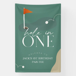 Hole in One Golf Course 1st Birthday Welcome Banner