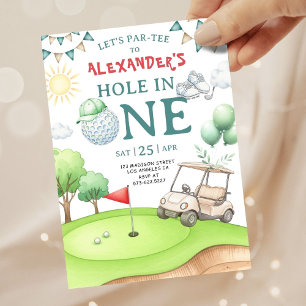 Hole in One Golf First Birthday Invitation 