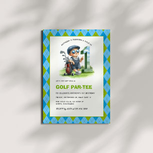 Hole in One Golf Par-Tee 1st Birthday Boy Invitation