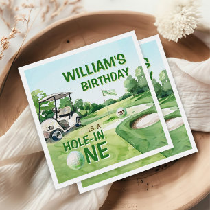 Hole in One Golf Par-tee 1st Birthday Napkin