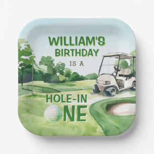 Hole in One Golf Par-tee 1st Birthday Paper Plate