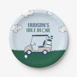 Hole in One Golf Pattern Paper Plates
