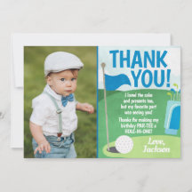 Hole in One Golf Thank You Card First Birthday
