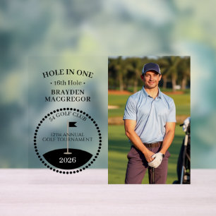 Hole In One Golfer Photo Acrylic Sign
