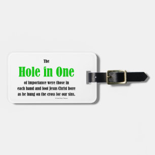 hole in one luggage tag