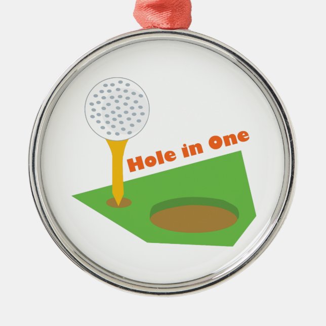 Hole In One Metal Tree Decoration (Front)