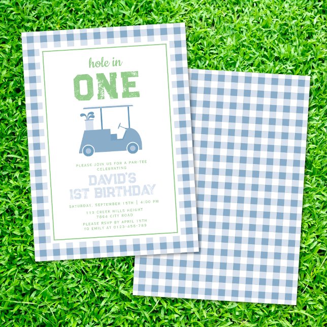 Hole in One Par Tee Boy 1st Birthday Invitation (Creator Uploaded)