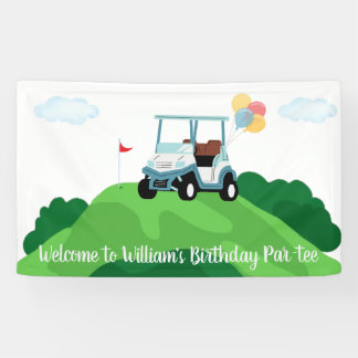 Hole In One Par Tee Golf First Birthday Welcome Banner