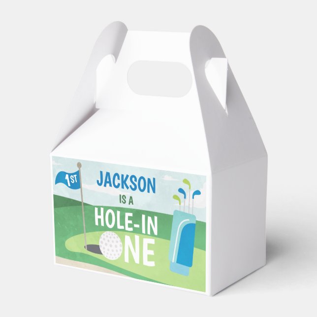 Hole in One Party Favour Box, Golf Birthday Box (Front Side)