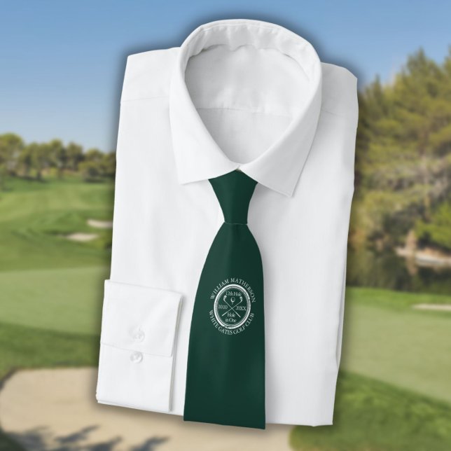 Hole in One Personalised Emerald Green Golf Tie (Hole in One Personalized Emerald Green Golf Neck Tie)