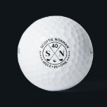 HOLE IN ONE Personalised Name Classic Golf Balls<br><div class="desc">Men birthday gift ideas...  Black and white stylish design with his name and initials personalised around a circle,  with custom number 40 (his age) and words 'HOLE IN ONE'...  for the greatest golf-player in your life,  a dad or husband who loves golfing.</div>