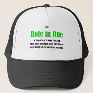 hole in one trucker hat