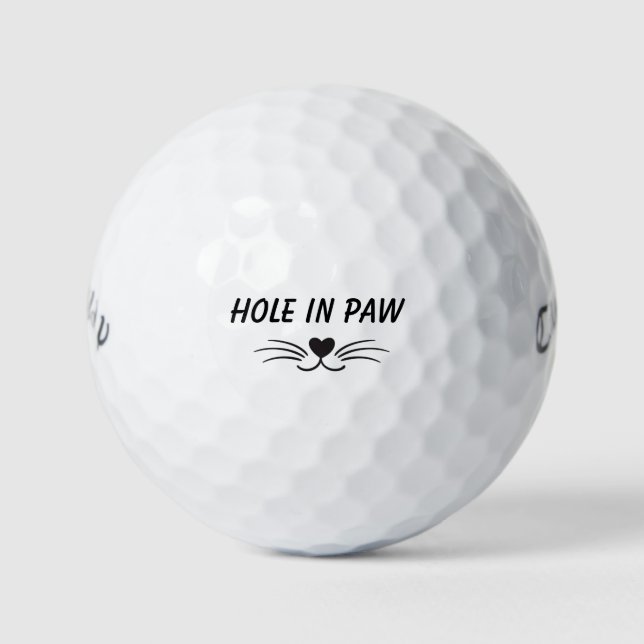 'Hole in Paw' Pet Parents Playful Animal Lovers Golf Balls (Front)