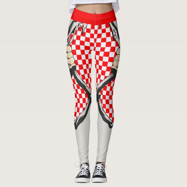 Hole in the fabric and the Croatian colours  Leggings (Front)