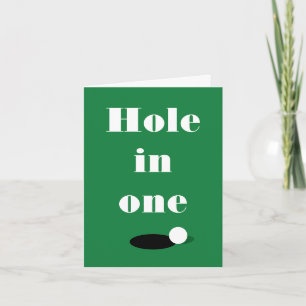 Hole on one golf course small greeting card