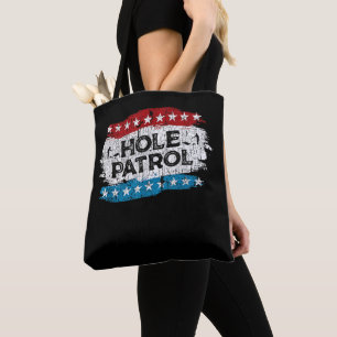 Hole Patrol USA Vintage Cornhole Graphic Tote Bag