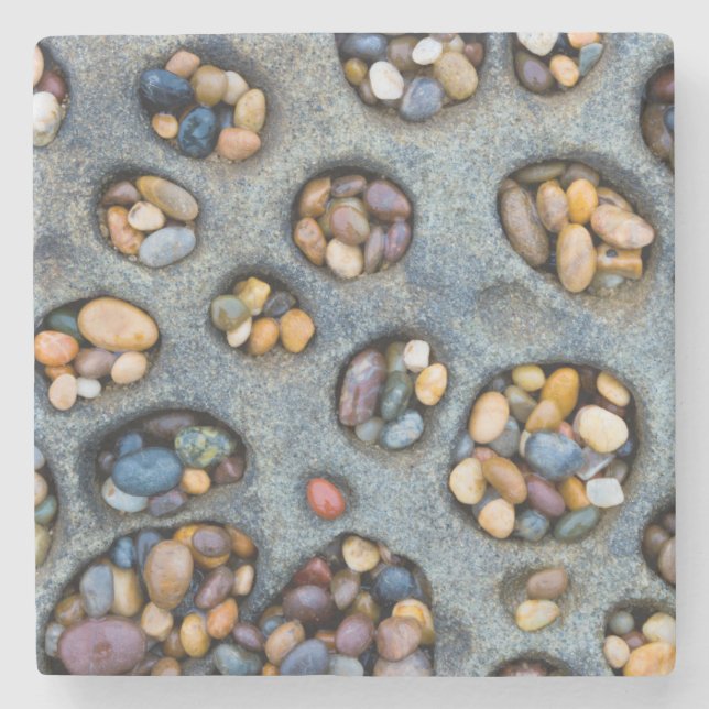 Holes filled with pebbles, CA Stone Coaster (Front)