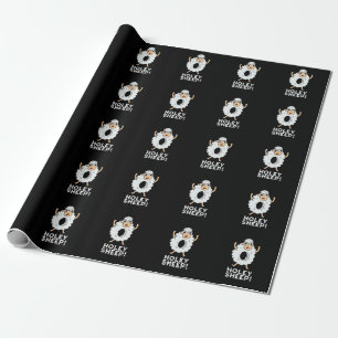 Holey Sheep Funny Animal Pun Dark BG Wrapping Paper