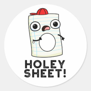 Holey Sheet Funny Paper Pun  Classic Round Sticker