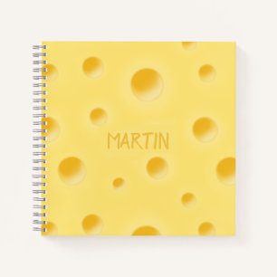 Holey Swiss Cheese Personalised Yellow Cheesy Notebook