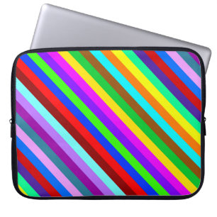 HOLI colored Stripes pattern + your ideas Laptop Sleeve