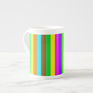 HOLI coloured Stripes pattern + your ideas Bone China Mug